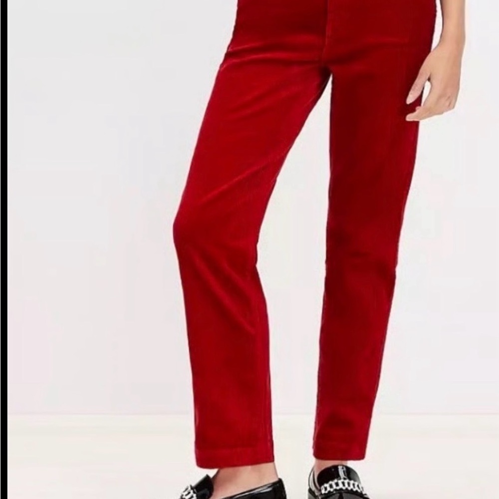 Citizens of Humanity Olivia high-rise slim ankle red corduroy pants